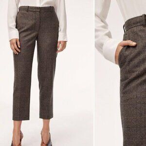 Brown Plaid Wool Cashmere Blend 'Gimont' Crop Trouser Pants 🐺 WILFRED Aritzia